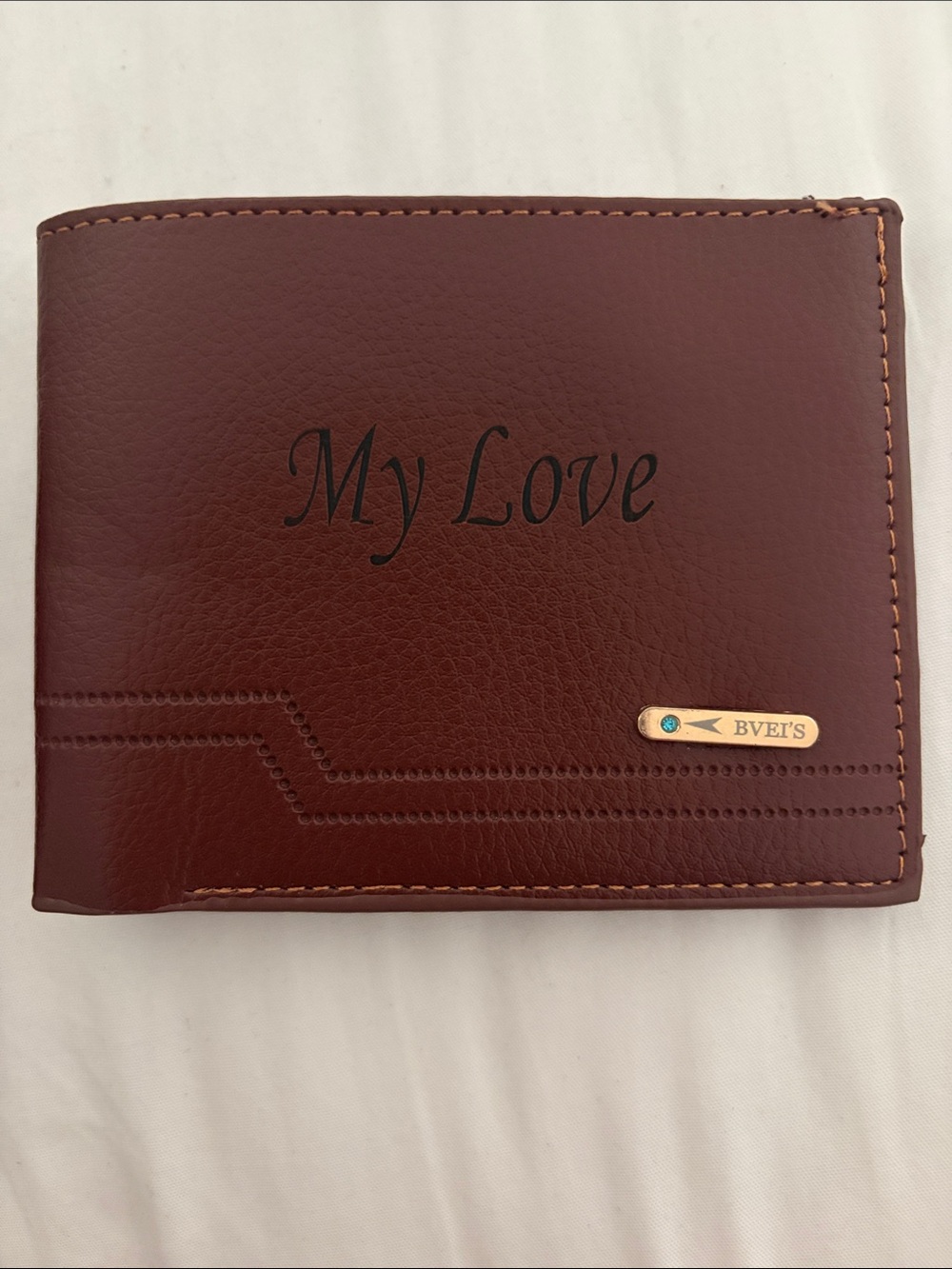 My Love Men's Brown Leather Wallet